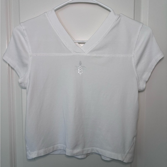 NWOT Free People Movement Women's White V-Neck Top rugby style - Picture 4 of 4
